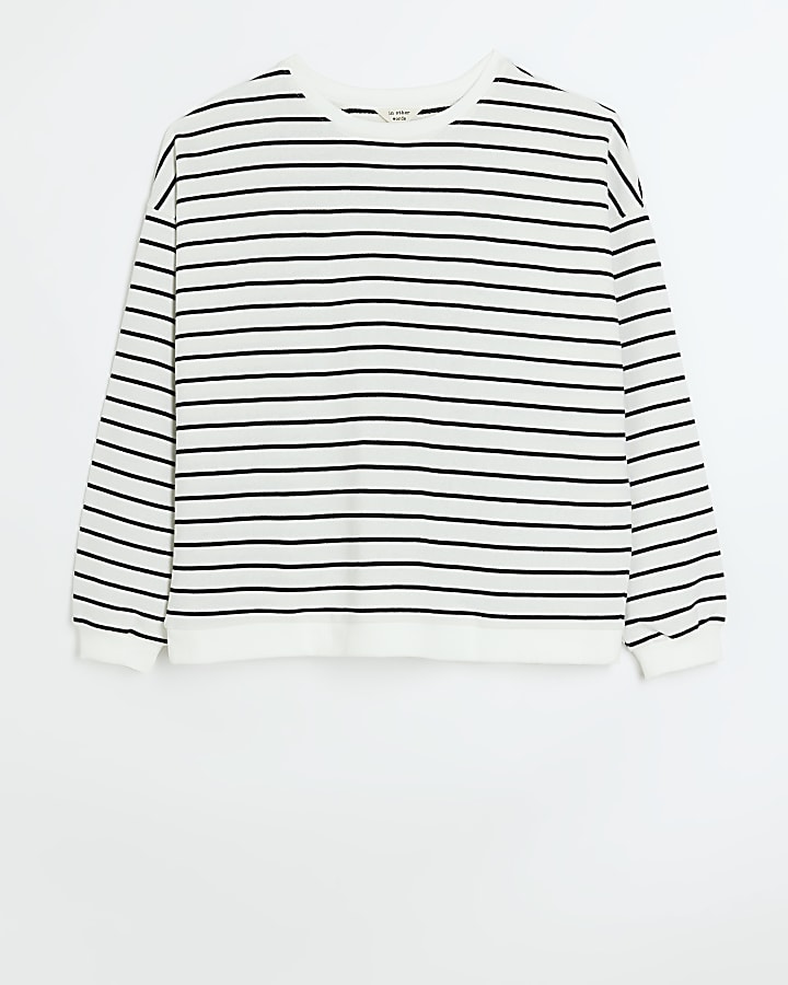 Cream stripe sweatshirt