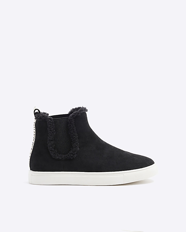 Black borg high top trainers
