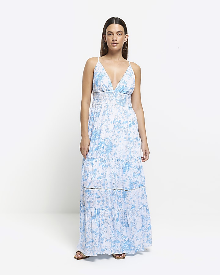 Beach floral hot sale maxi dress