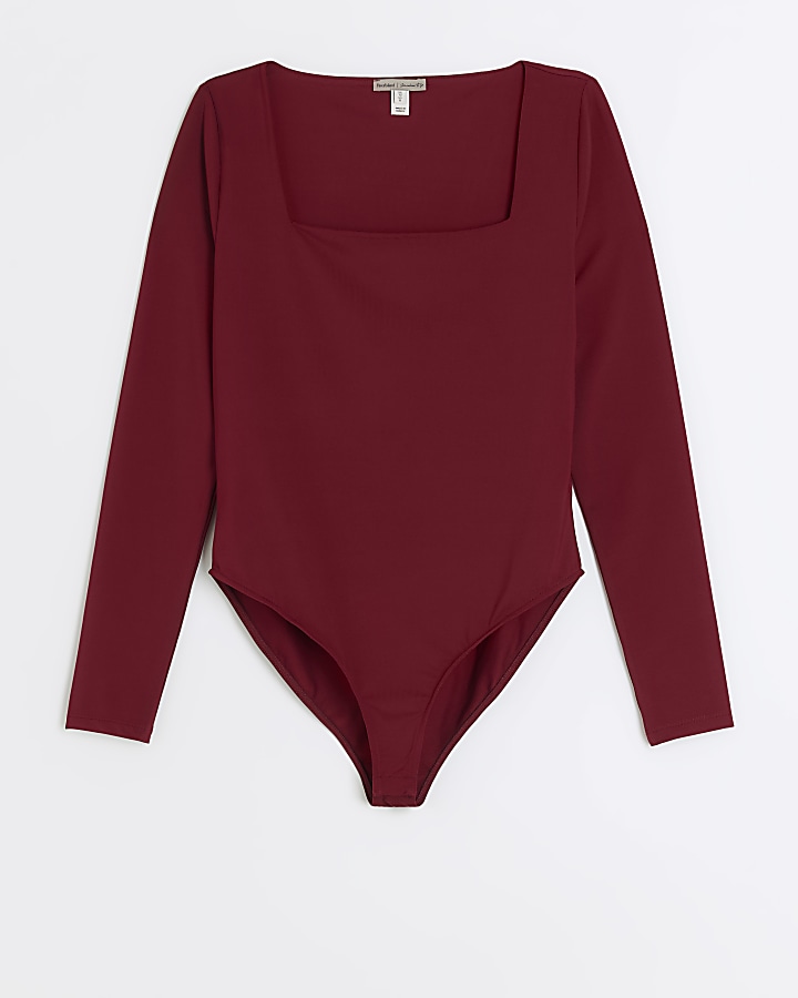 Red long sleeve bodysuit River Island
