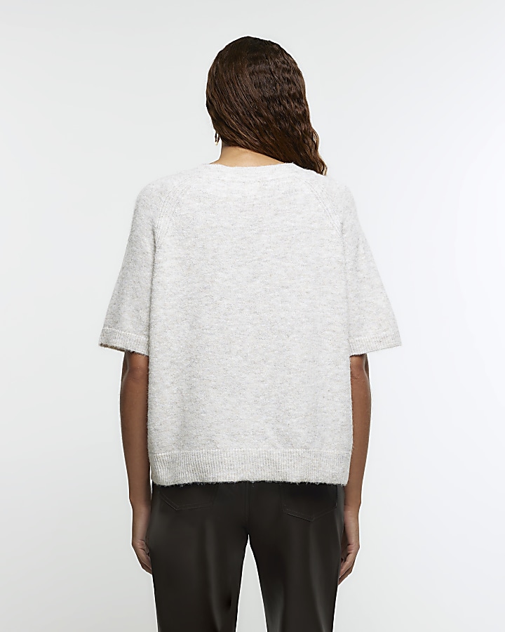 Beige knitted t-shirt