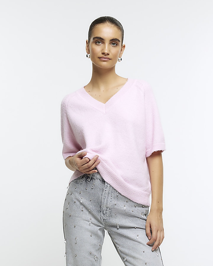 Pink knitted t-shirt