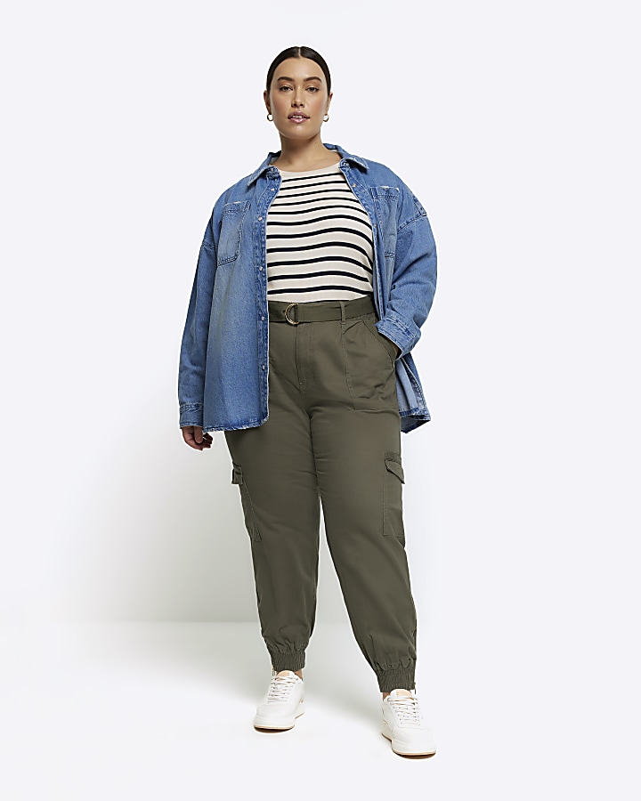 Plus Size Belted Cargo Pants