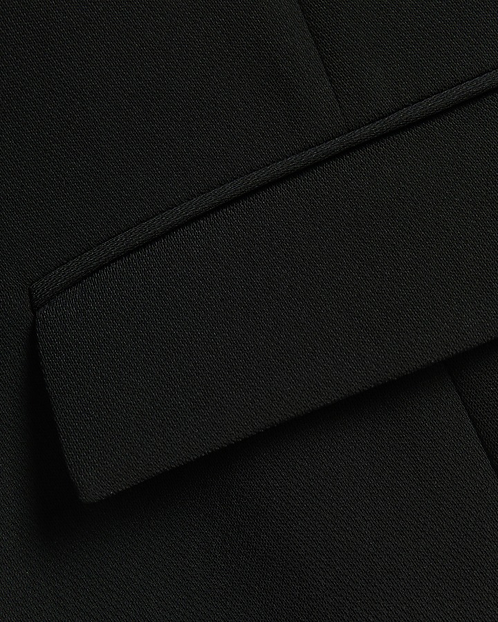 Black rolled sleeve blazer | River Island