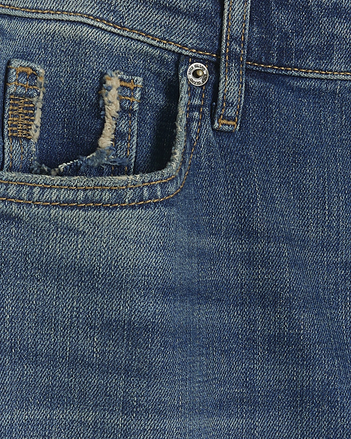 Blue High Waisted Slim Straight Jeans | River Island