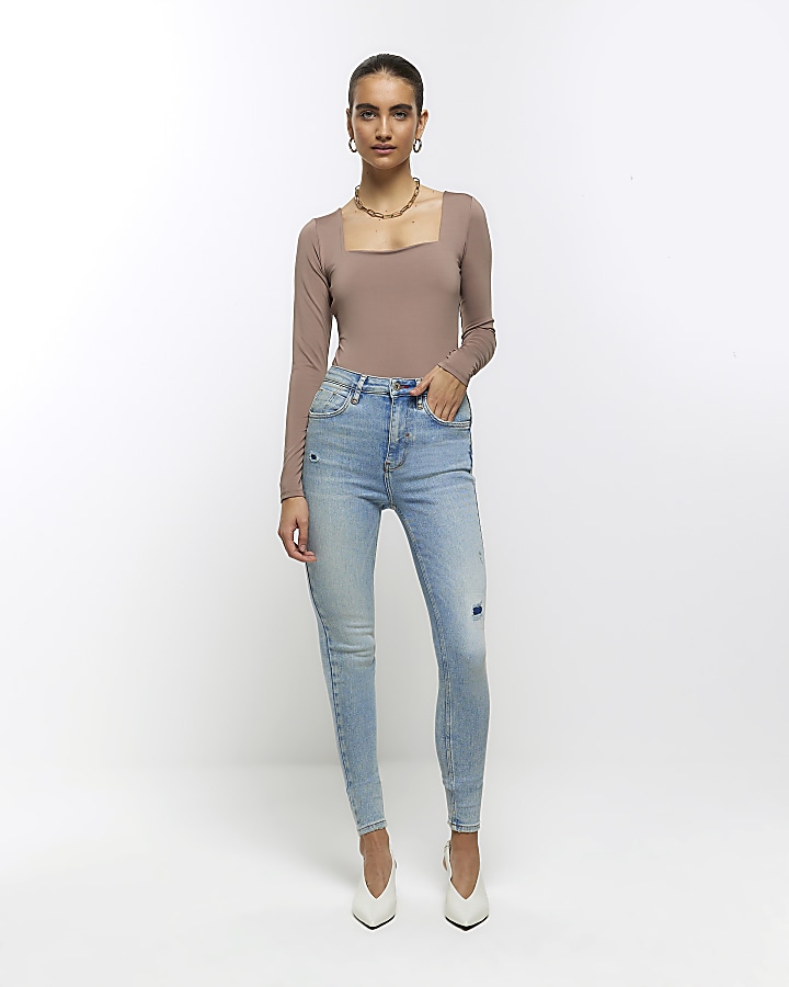 River island jeans with sales pearls