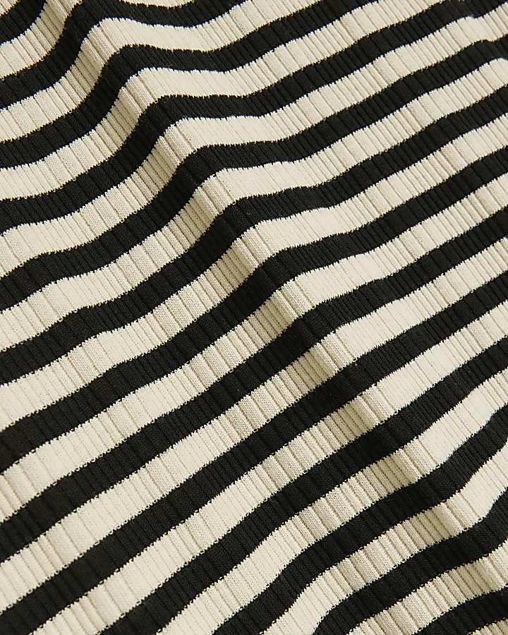 Black stripe bodycon midi dress