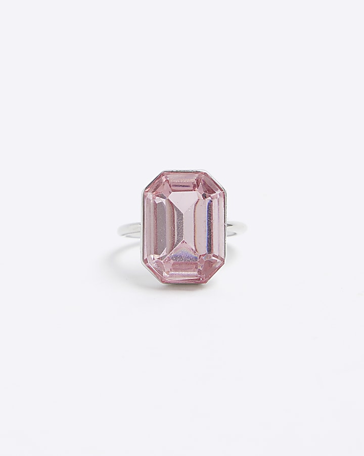 Pink Stone Cocktail Ring | River Island