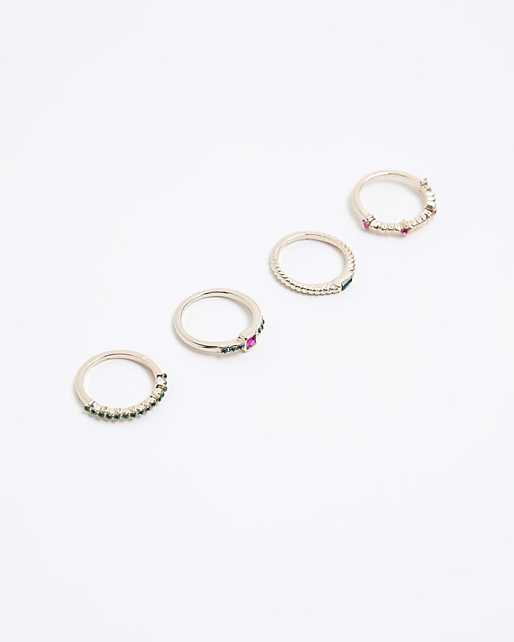 Gold stone ring multipack