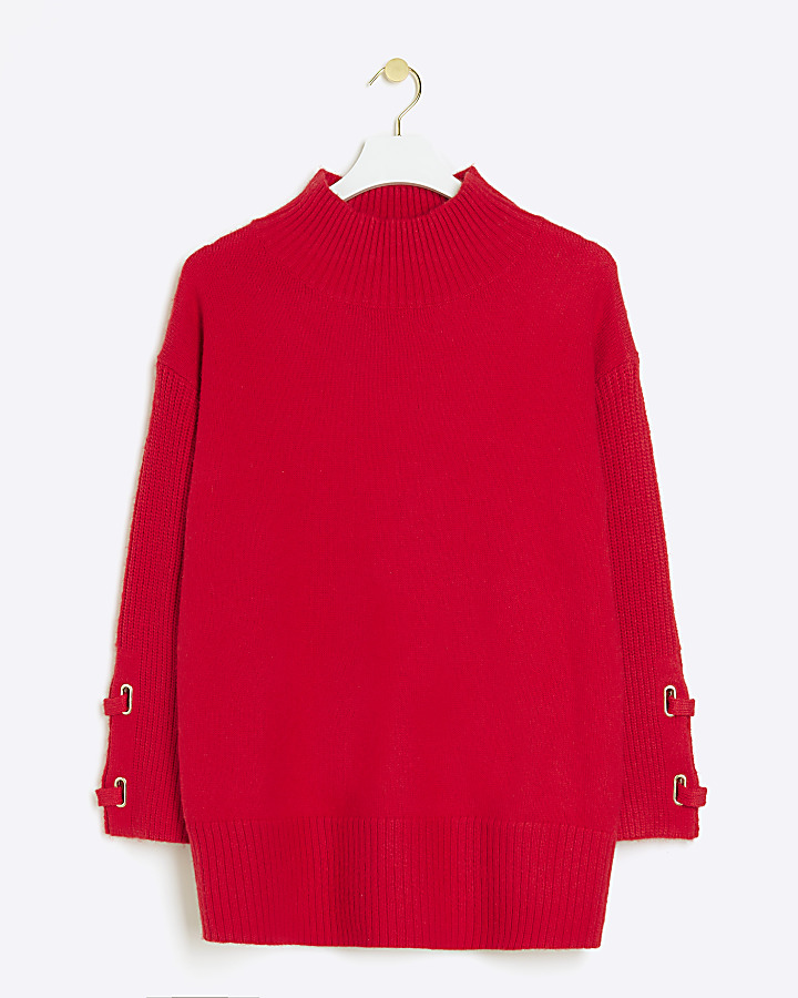 Red cuff detail jumper