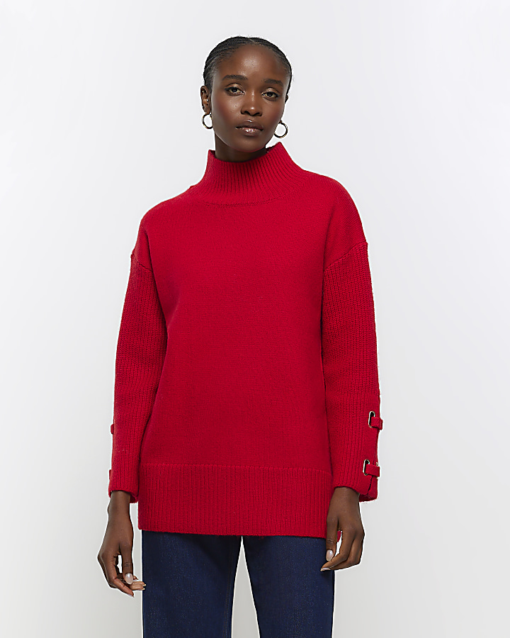 Long red jumper new arrivals