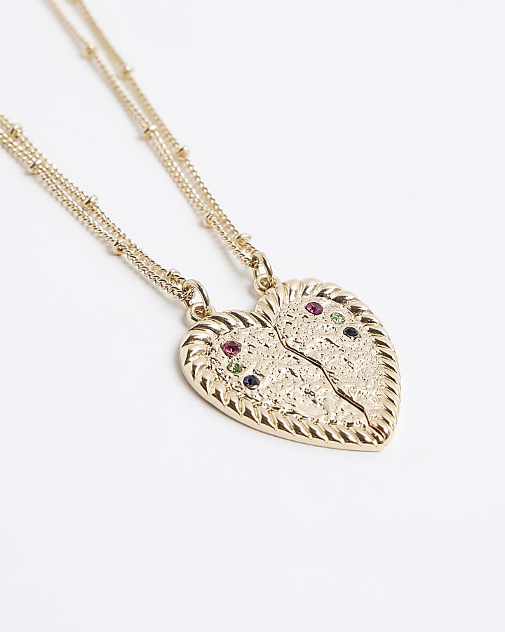 Gold Best Friend Heart Necklace