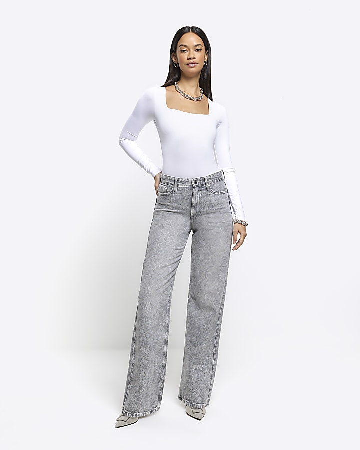 Straight store grey jeans