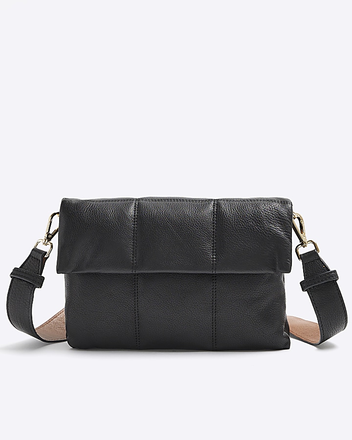 Black quilted leather online crossbody bag