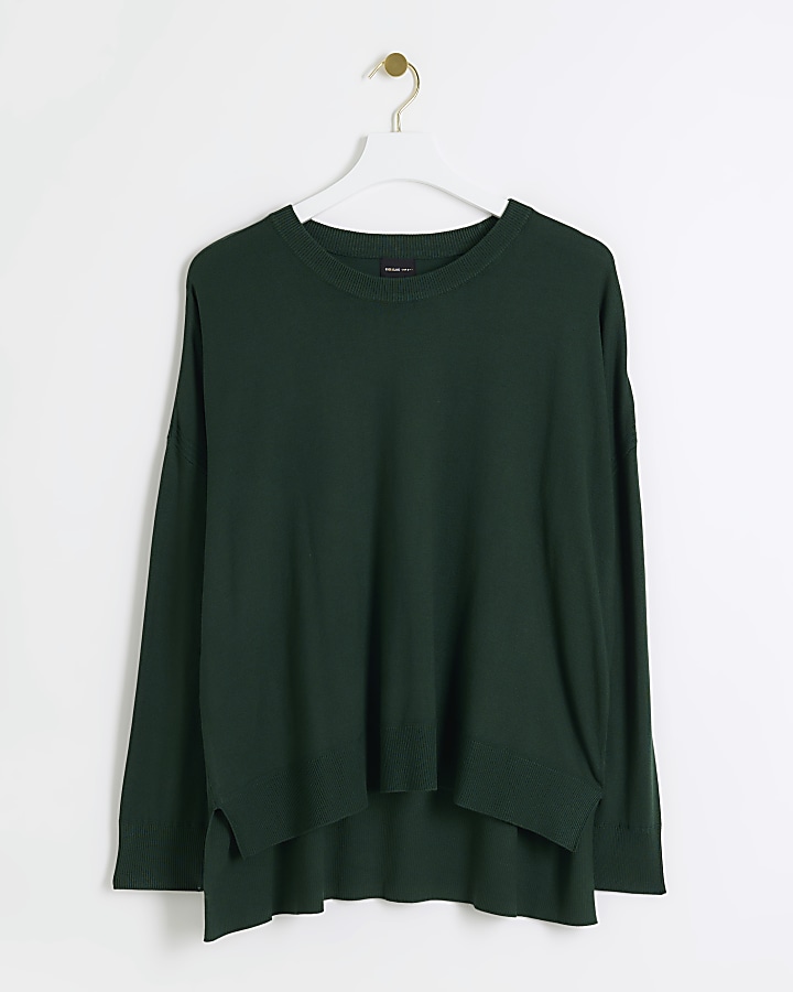 Green fine knit jumper