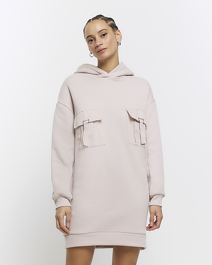 Beige sweatshirt outlet dress