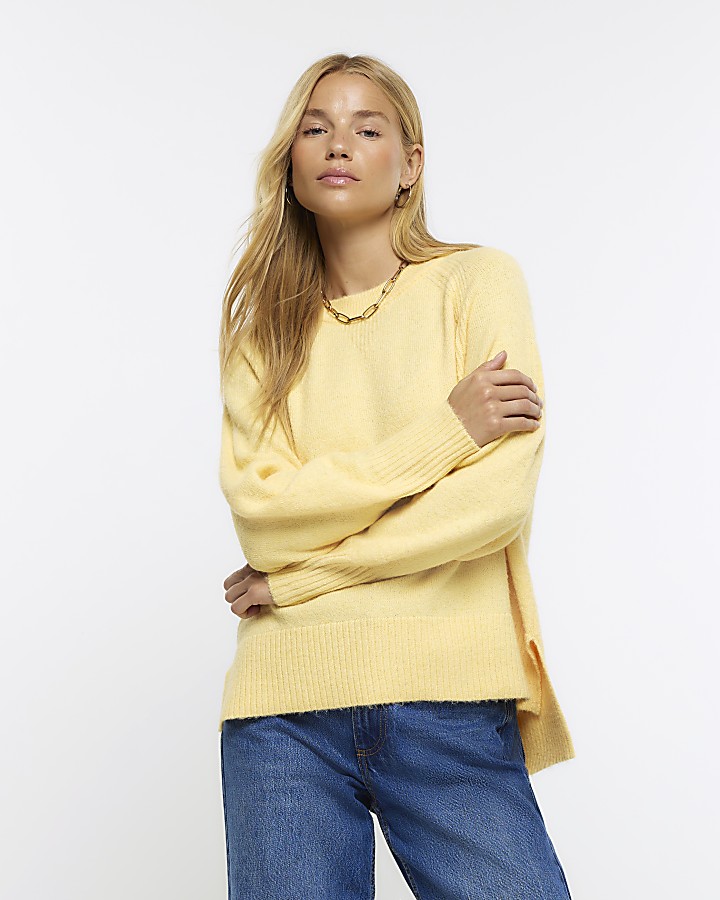 Yellow knit jumper | River Island