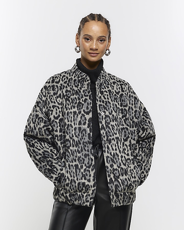 Cheetah print hotsell bomber jacket