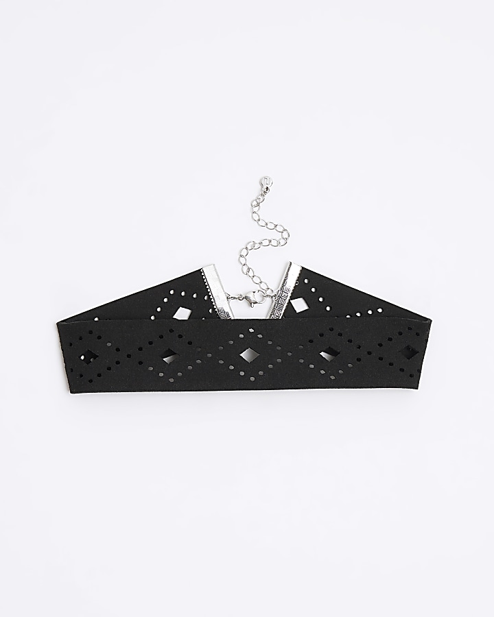 Black Cut out Choker Necklace