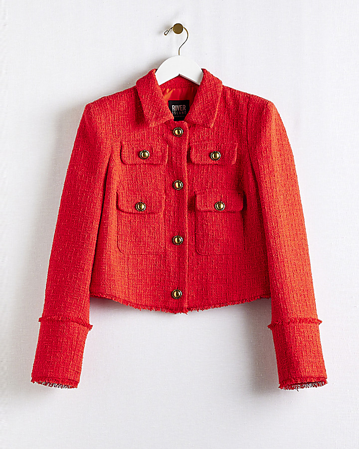 Red Boucle Trophy Blazer