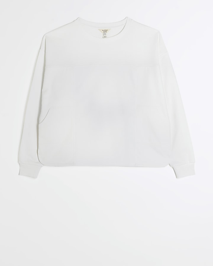 Cream pocket detail sweatshirt