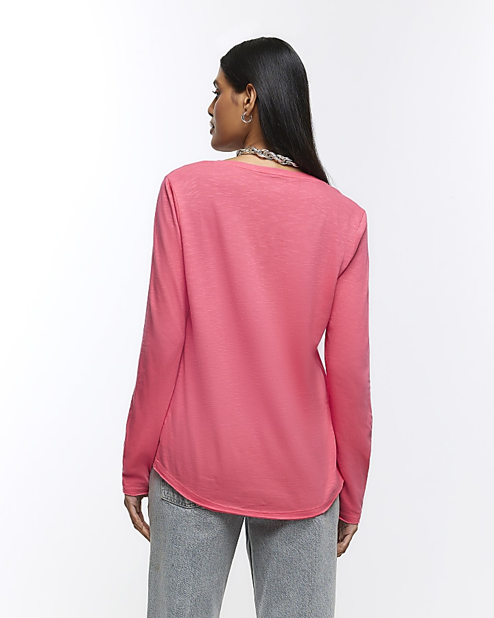 Pink lightweight long sleeve t-shirt