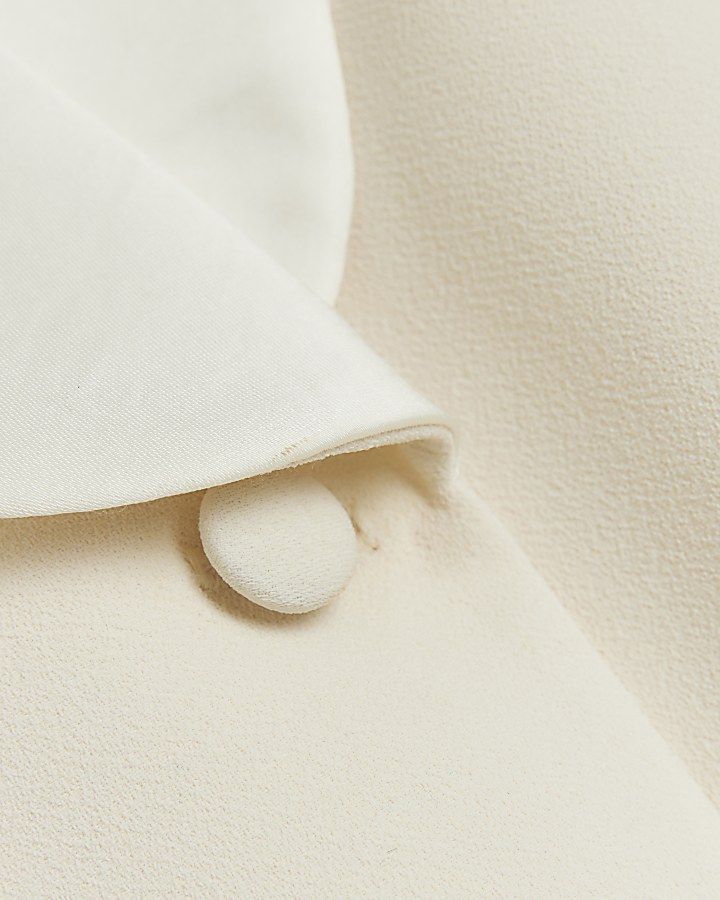Cream crop tux waistcoat