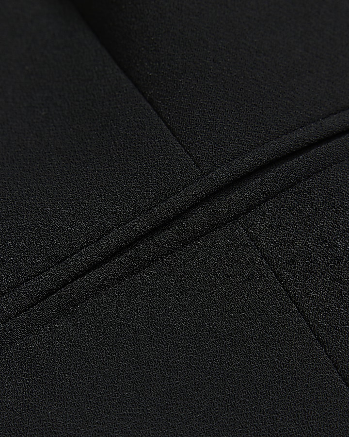 Black crop tux waistcoat | River Island