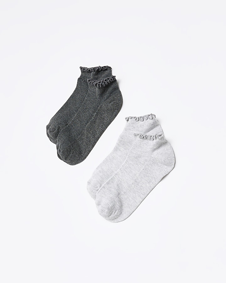 Grey frill socks multipack