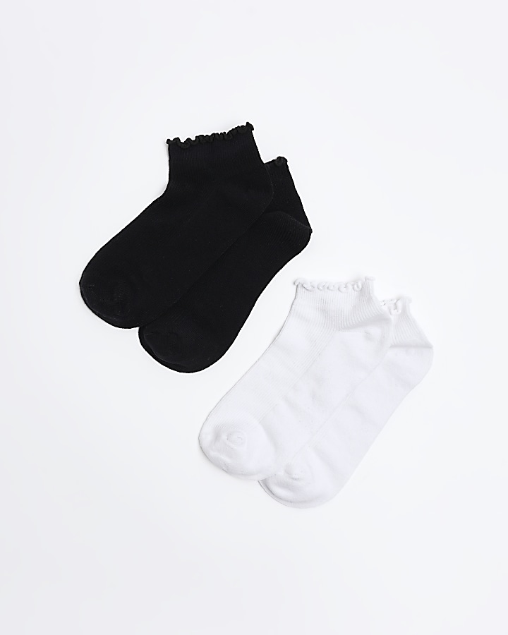 Black frill socks multipack