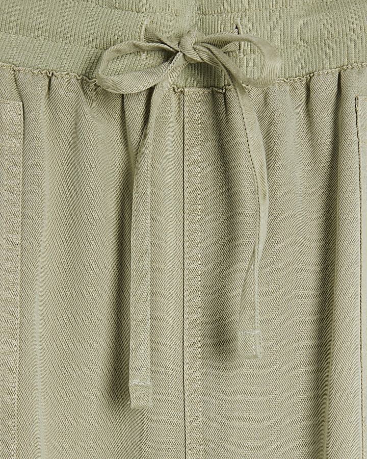 Green lyocell elasticated midi skirt