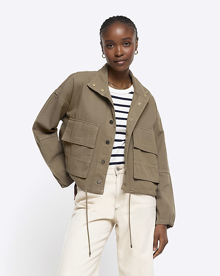 Beige sale utility jacket