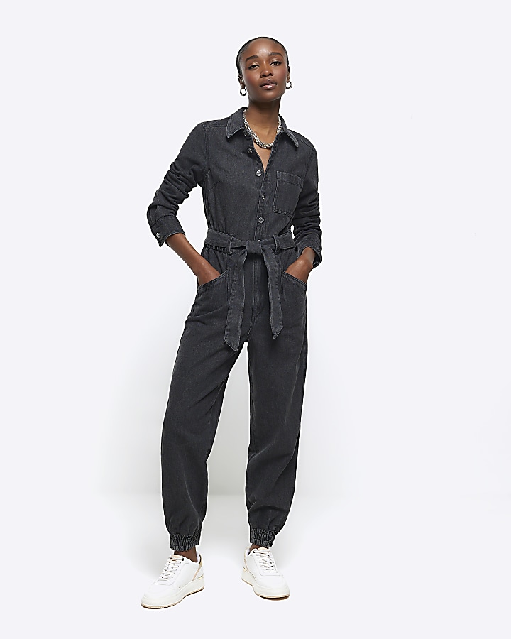 River island denim hot sale jumpsuit