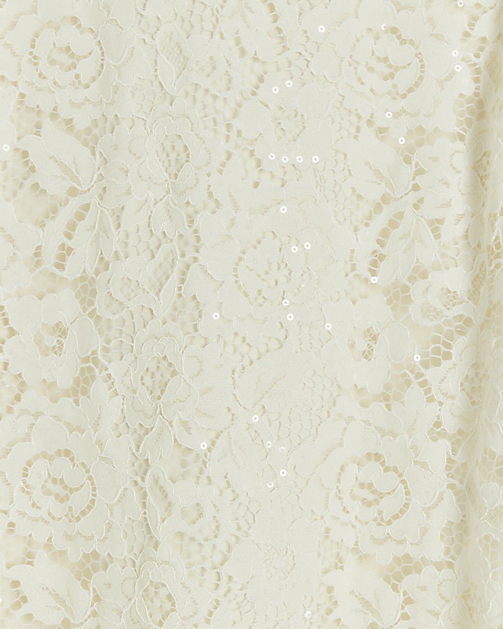 Cream lace shift mini dress