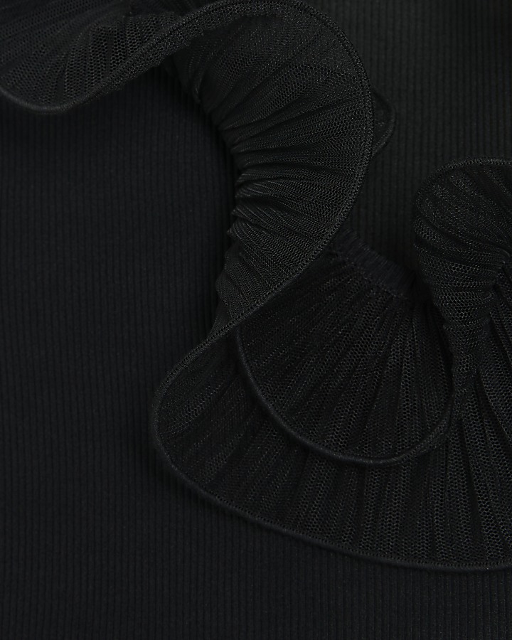 Black frill bodysuit