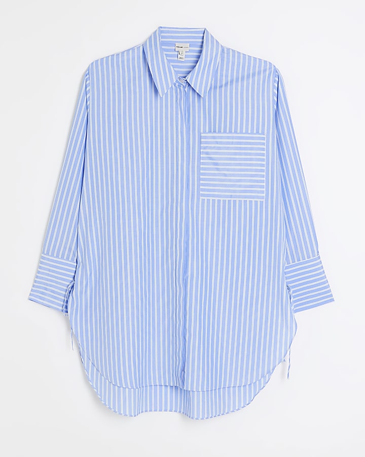Blue stripe oversized shirt