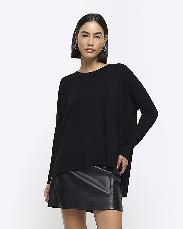 Black soft knit clearance jumper