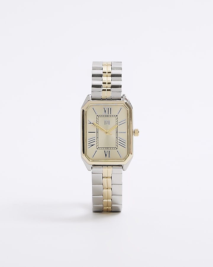 Silver best sale rectangle watch