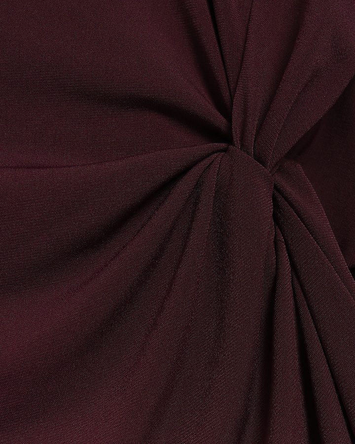 Purple knot bodycon midi dress