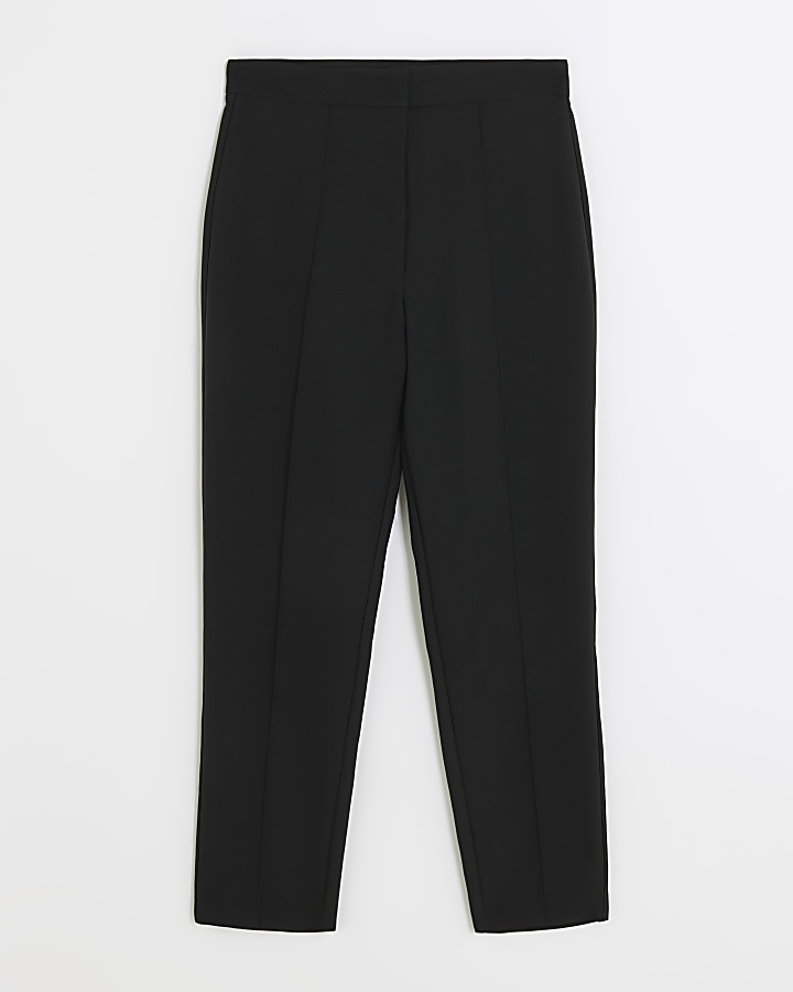 Black high waisted slim trousers