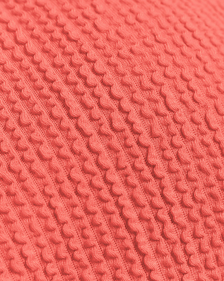 Coral textured cami bikini top