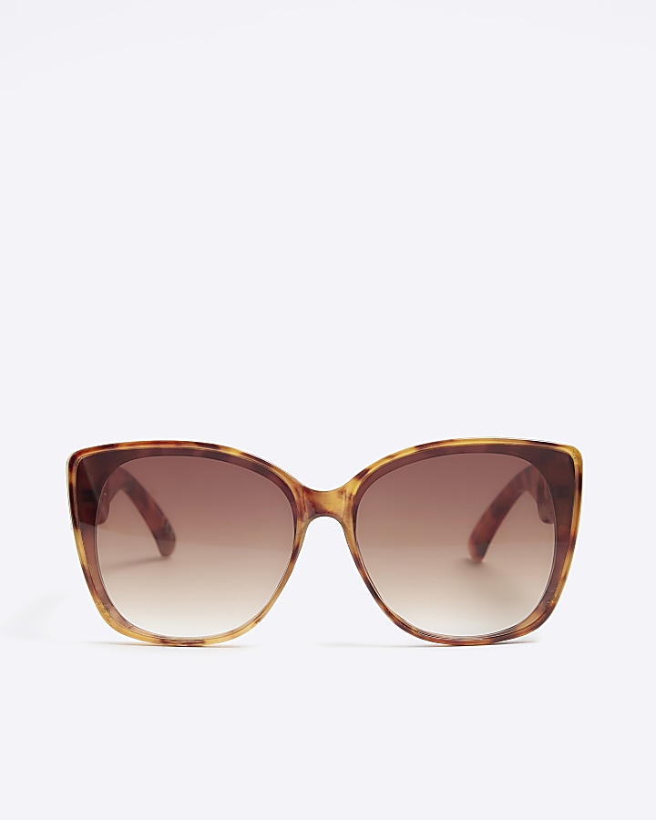 Brown chain cat eye sunglasses