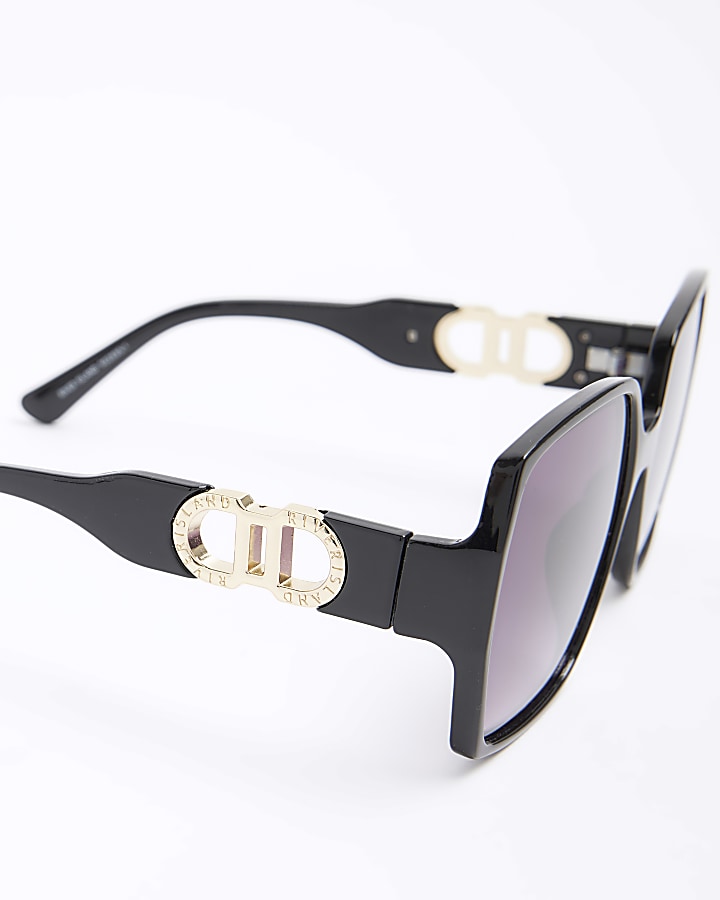Black Oversized Square Sunglasses | River Island