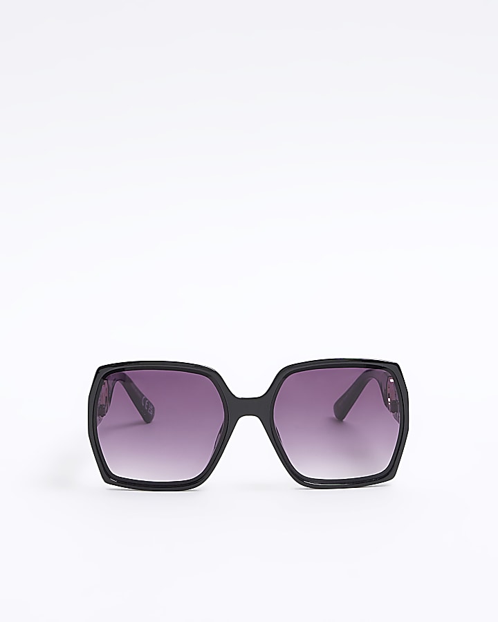 Black Oversized Square Sunglasses River Island