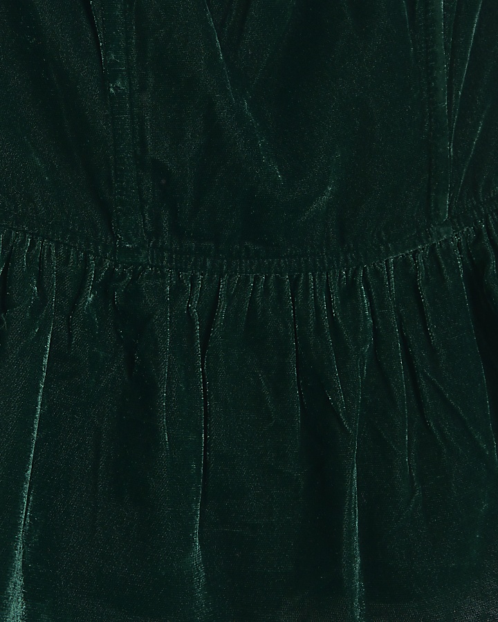 Green velvet bandeau top