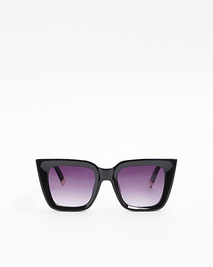 Black Oversized Cat Eye Sunglasses River Island 