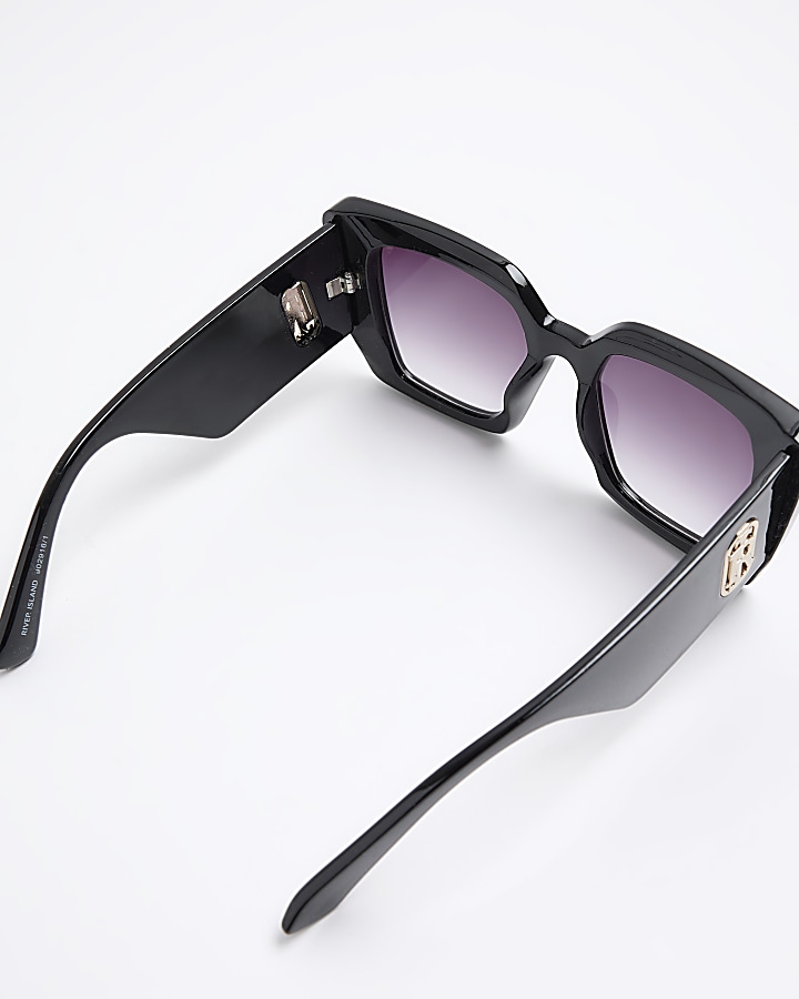 Black RI cat eye oversized sunglasses