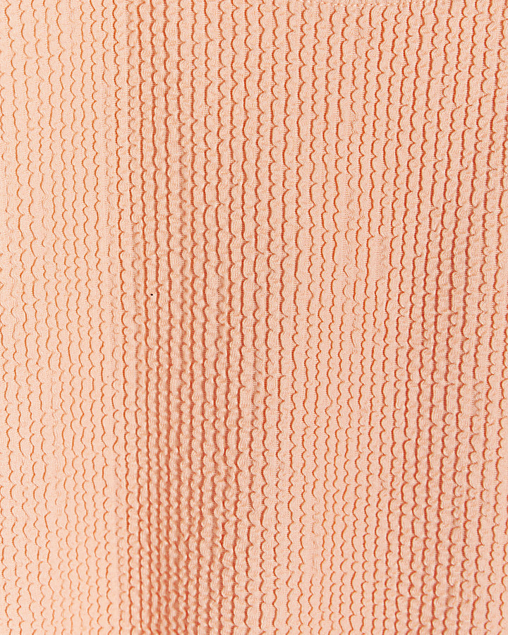 Plus coral crinkle whipstitch swimsuit