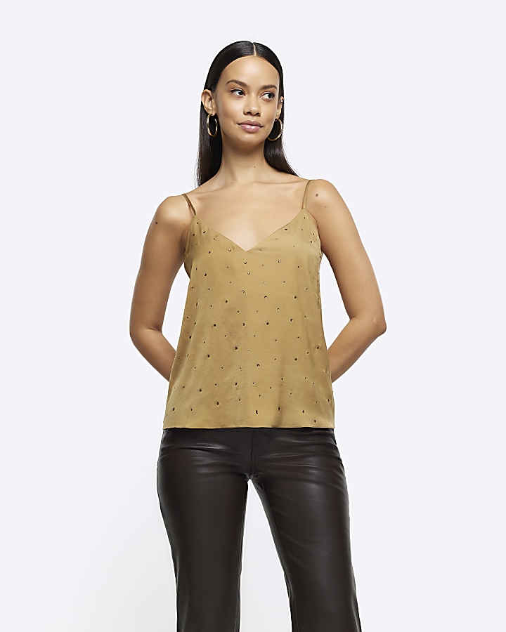 Khaki cami top new arrivals