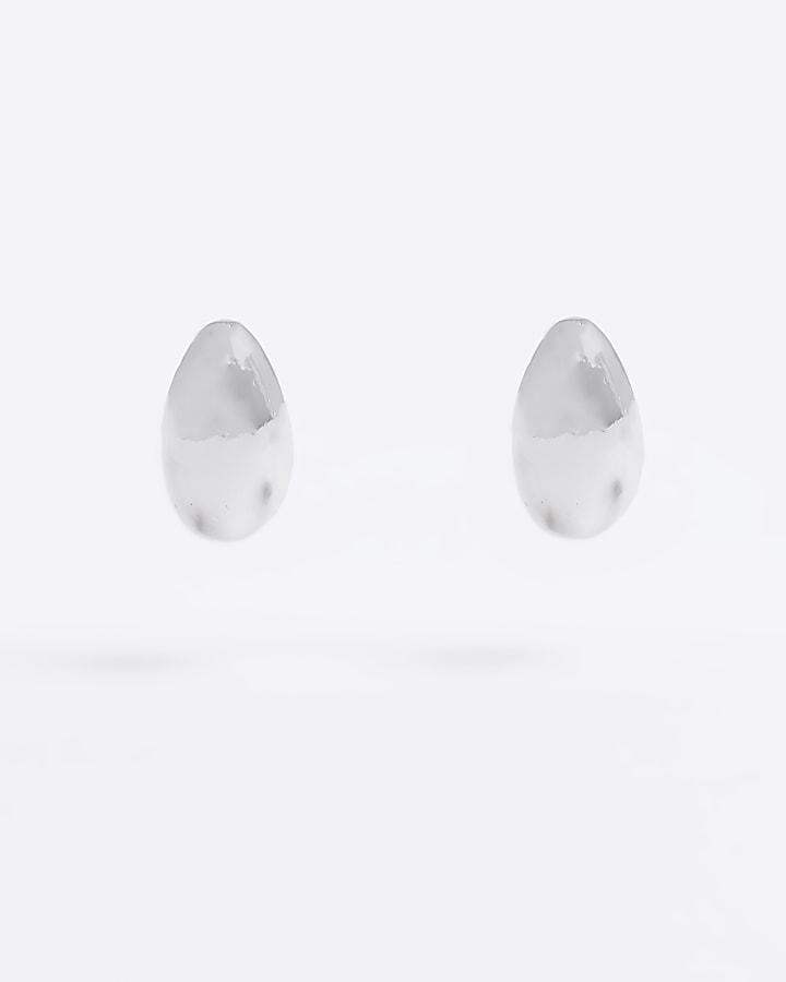 Silver Domed Stud Earrings